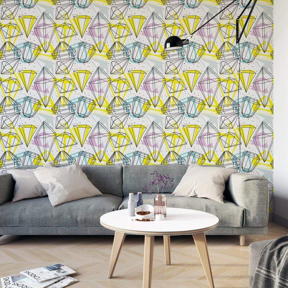 Mustard Geomtric Removable Wallpaper Geometric Pattern 