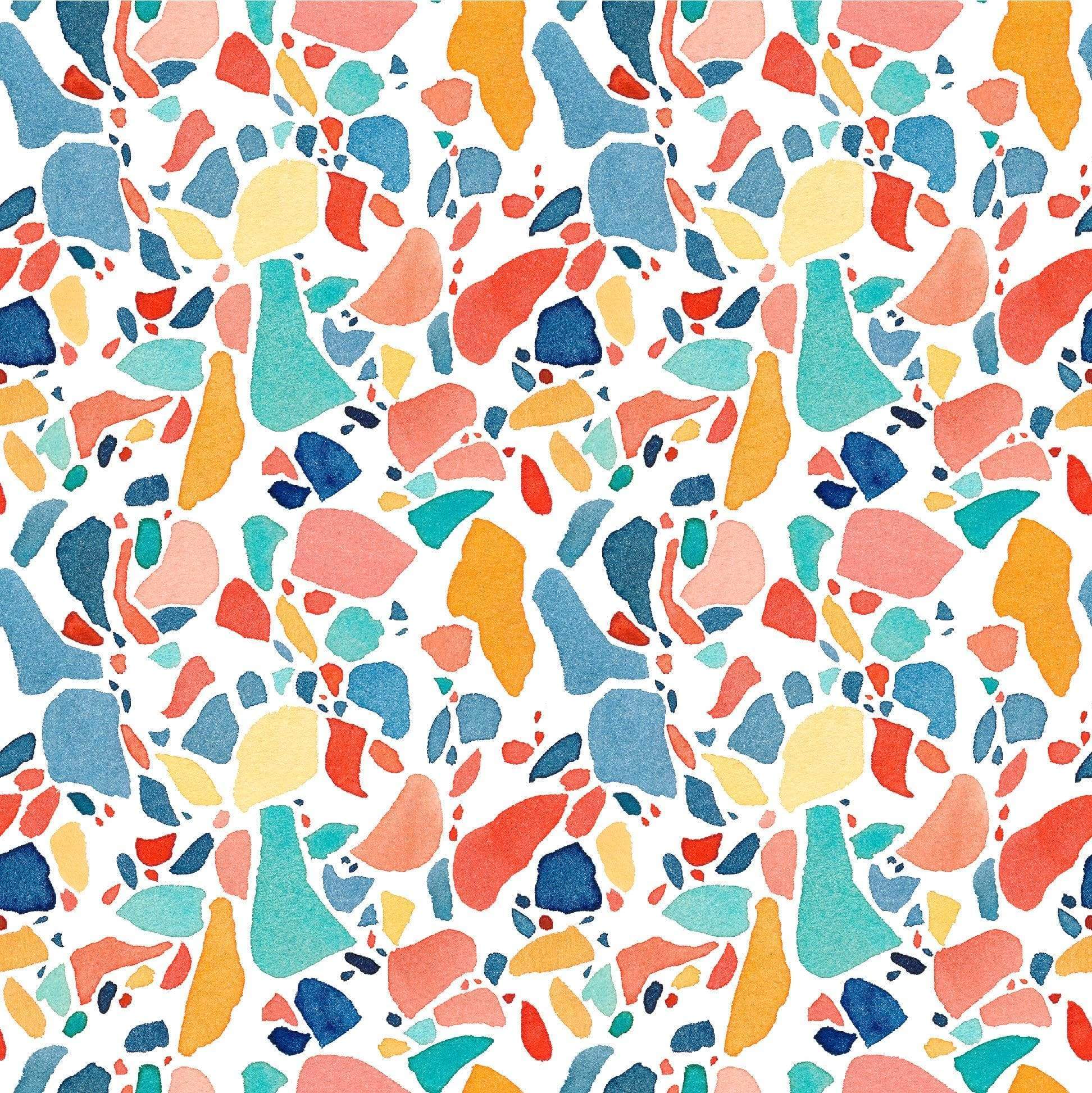 Bright terrazzo print removable wallpaper