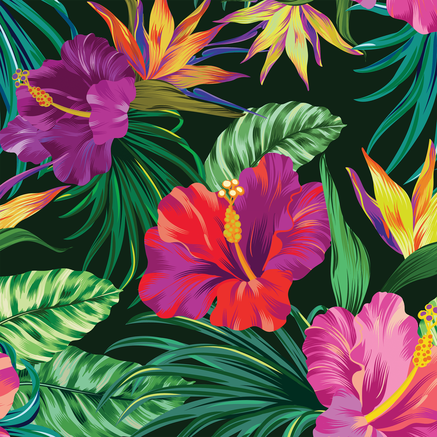 tropical floral wallpaper