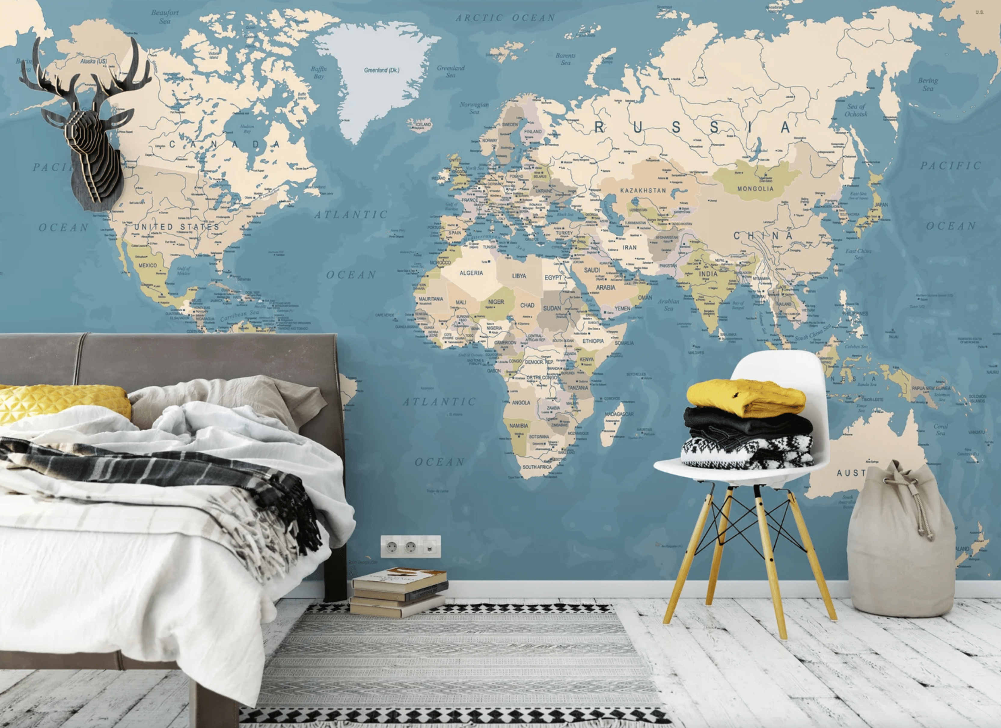 WORLD MAP self-adhesive poster