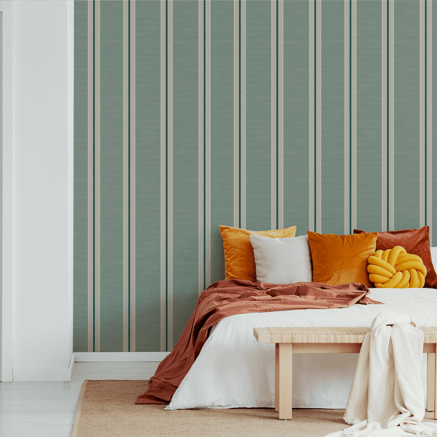 Sage Vintage Stripe Peel & Stick Wallpaper – MUSE Wall Studio