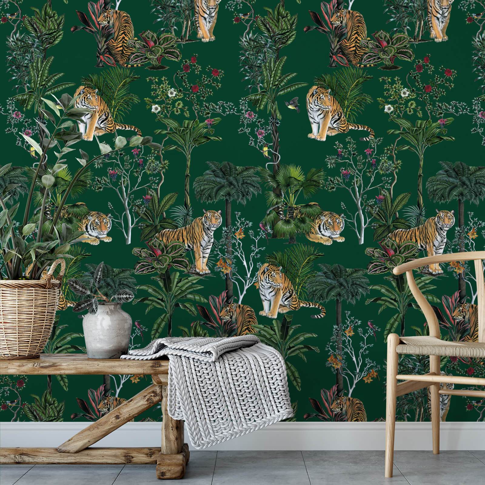 Tempaper Birds of Paradise Rainforest Green Peel and Stick Wallpaper 56 sq  ft BP689  The Home Depot