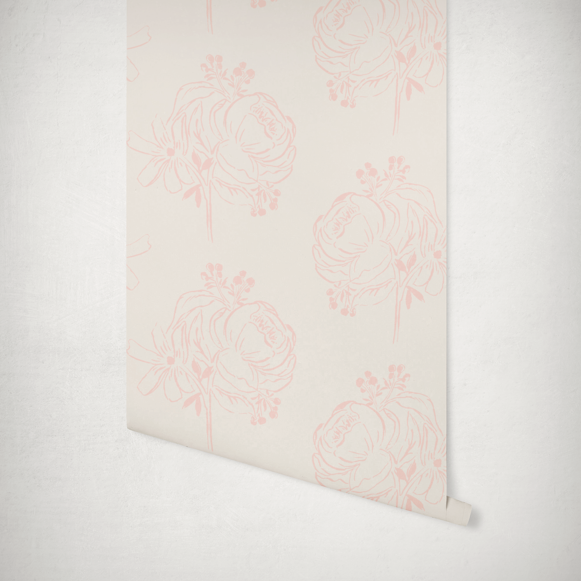 vintage floral pattern wallpaper pink