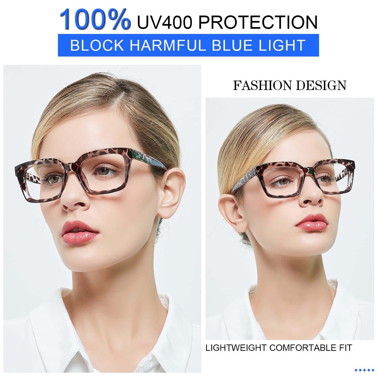  Laemzinv Blue Light Glasses for Women Men, Oversized