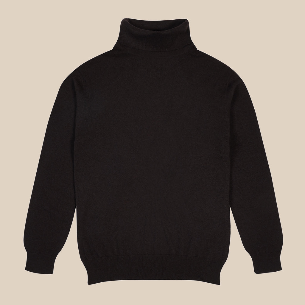 Mens Begg x Co black Cashmere Rollneck Sweater