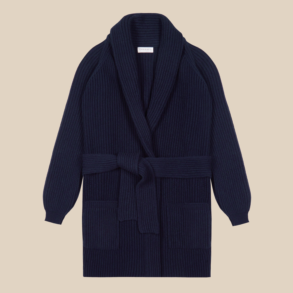 Superfine lambswool shawl coat in dark brown – Colhay's