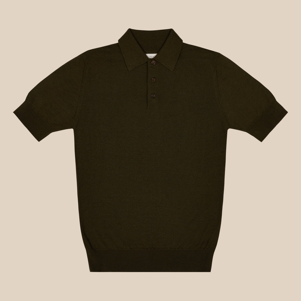 Cashmere silk tennis polo in navy – Colhay's