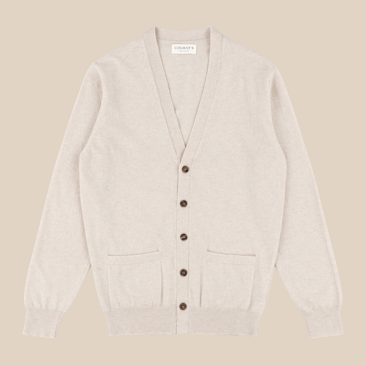 Superfine lambswool tennis cardigan in oatmeal – Colhay's