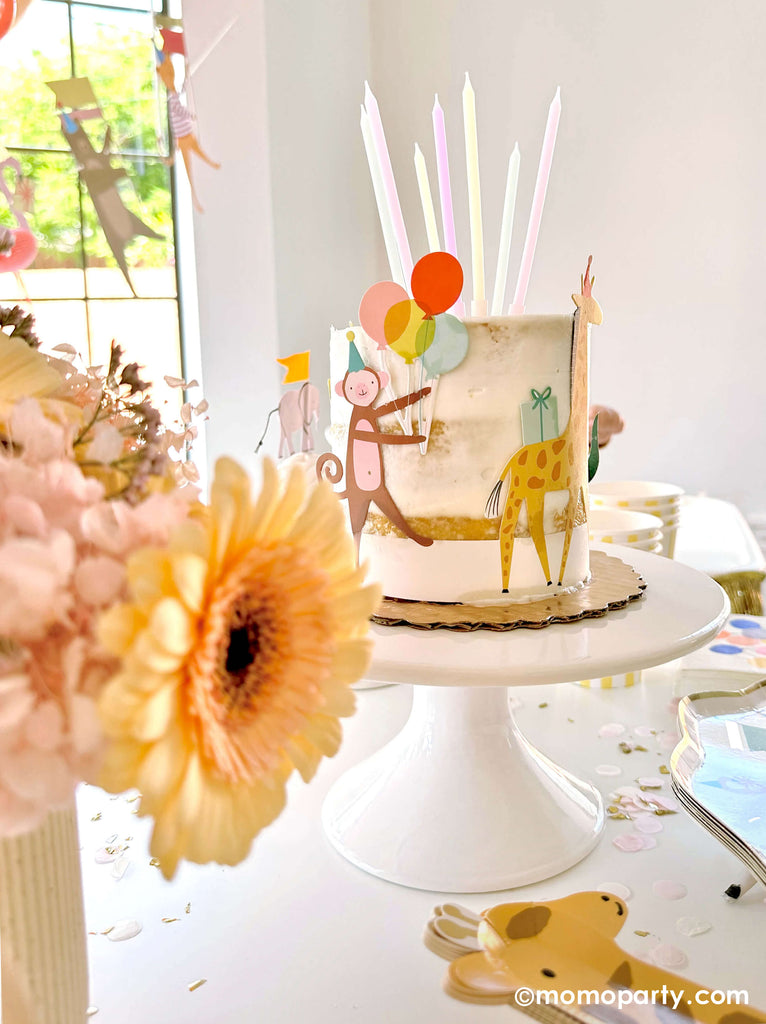 Baby's Half Birthday Party Ideas by Momo Party_Animal Parade Cake Wrap