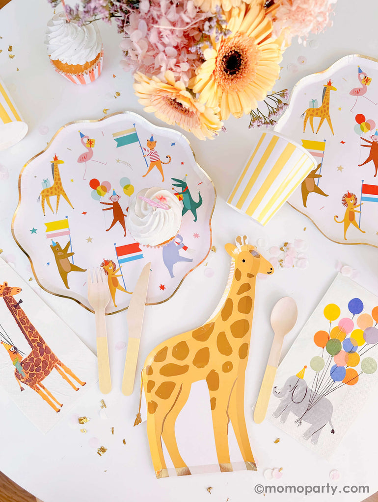 Baby's Half Birthday Party Ideas by Momo Party_Dessert Table Animal Parade Tablescape