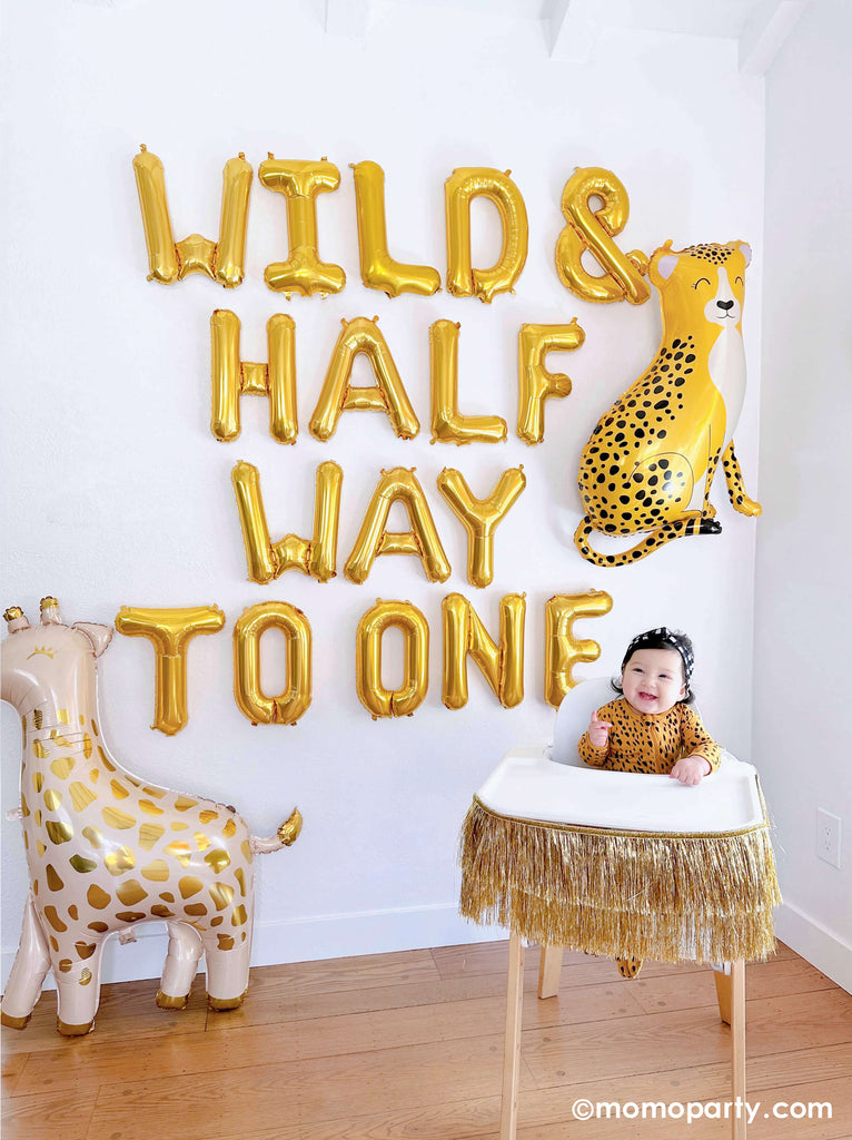 Baby's Half Birthday Party Ideas by Momo Party_Letter-balloon-wall_Animal Shaped Foil Balloons_6 month baby celebration