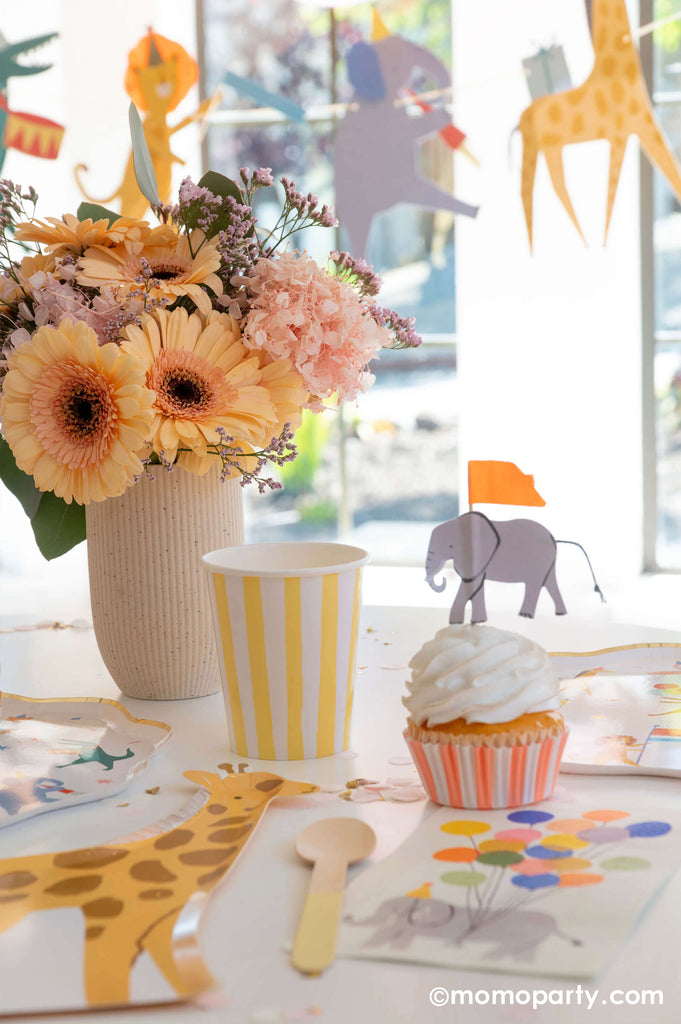 Baby's Half Birthday Party Ideas by Momo Party_Safari Animal Cupcake Toppers