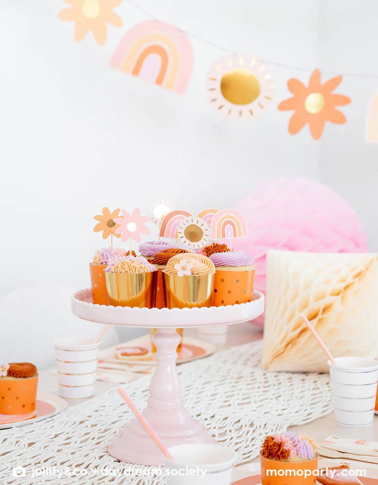 Boho-Rainbow-Two Groovy Kid's Second Birthday Party Ideas by Momo Party