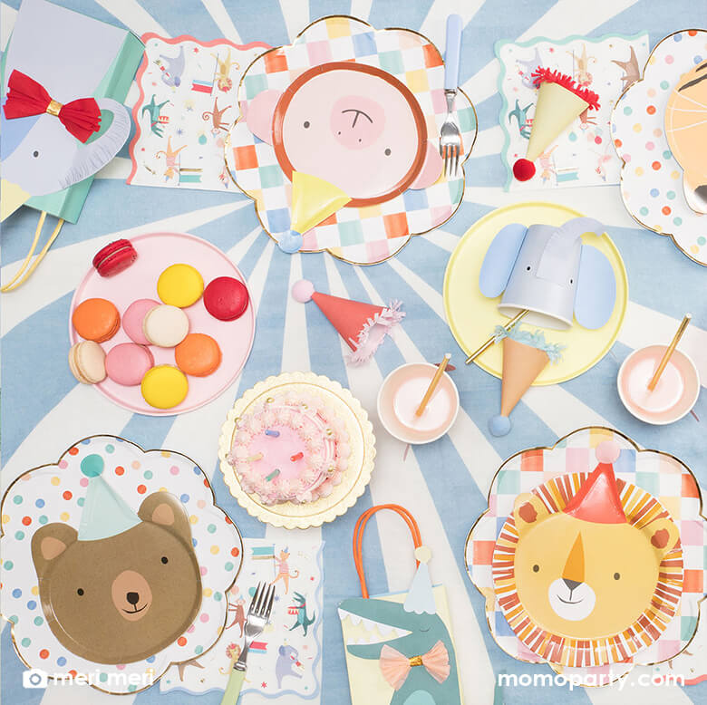 “Come ONE, come all” Carnival Circus First Birthday Ideas by Momo Party_Animal-Parade Tableware