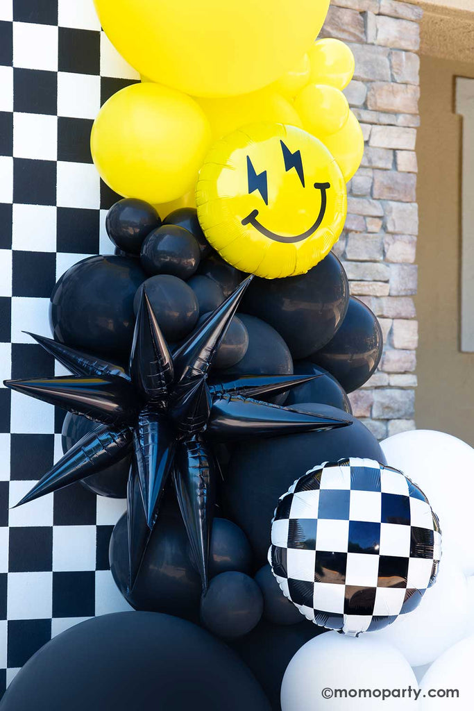 Cool-Dude-Balloon-Garland-Decoration_One-Happy-Dude-First-Birthday-Party-Ideas_Ten-Rad-Years-10th-Birthday-Party-Ideas_by-Momo-Party