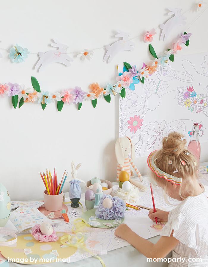 Easter Bunny Floral Garland for Kids Room Decoration Ideas by Momo Party