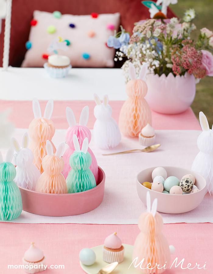 Easter Bunny Honeycomb Decorations Easter Table Setting Ideas by Momo Party