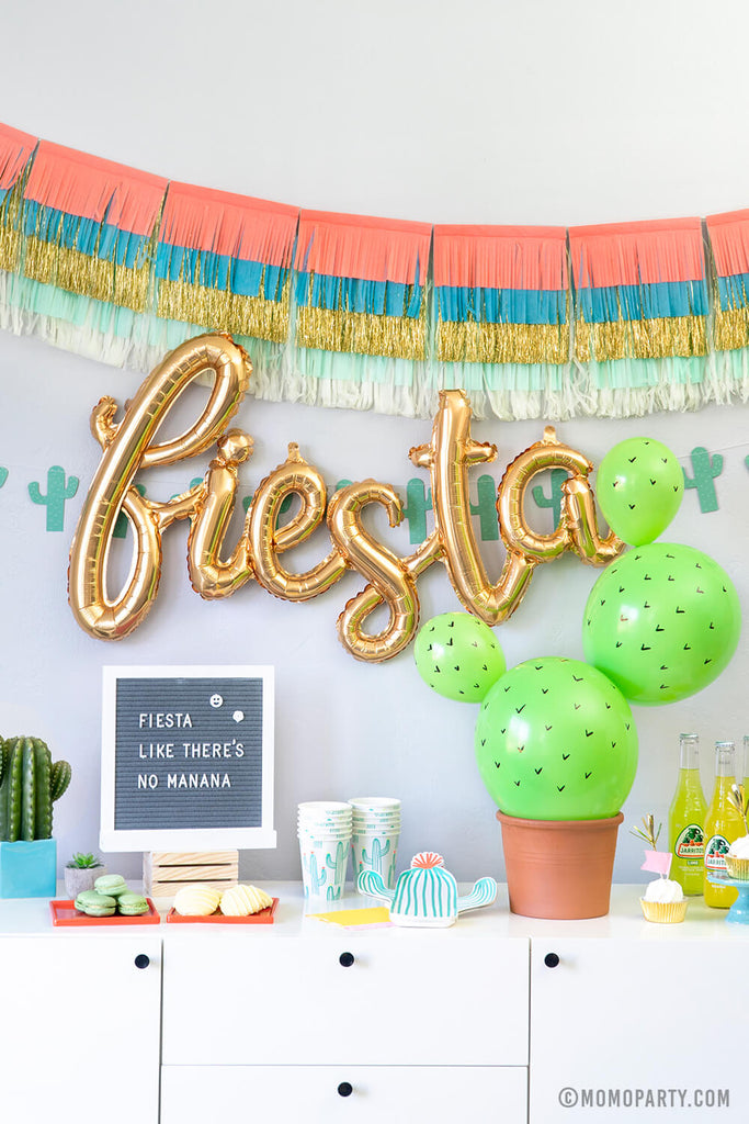 Fiesta Cactus Balloon Decoration DIY Finishing Project