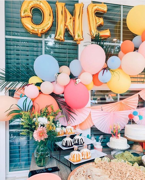 First Fiesta 1st Birthday Party Ideas for Girls Balloon Cloud Momo Party