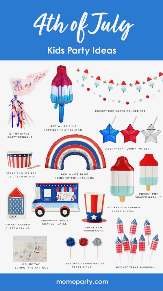 Fourth of July Kid's Party Ideas_Momo Party