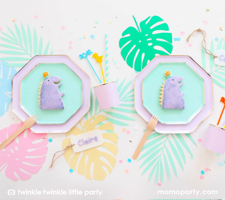Girl's Dinosaur Birthday Party Ideas_Momo Party_Kids Tablescape