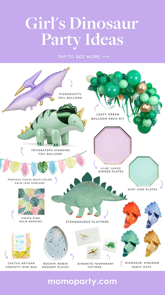 Girl's Pastel Dinosaur Birthday Party Ideas by Momo Party