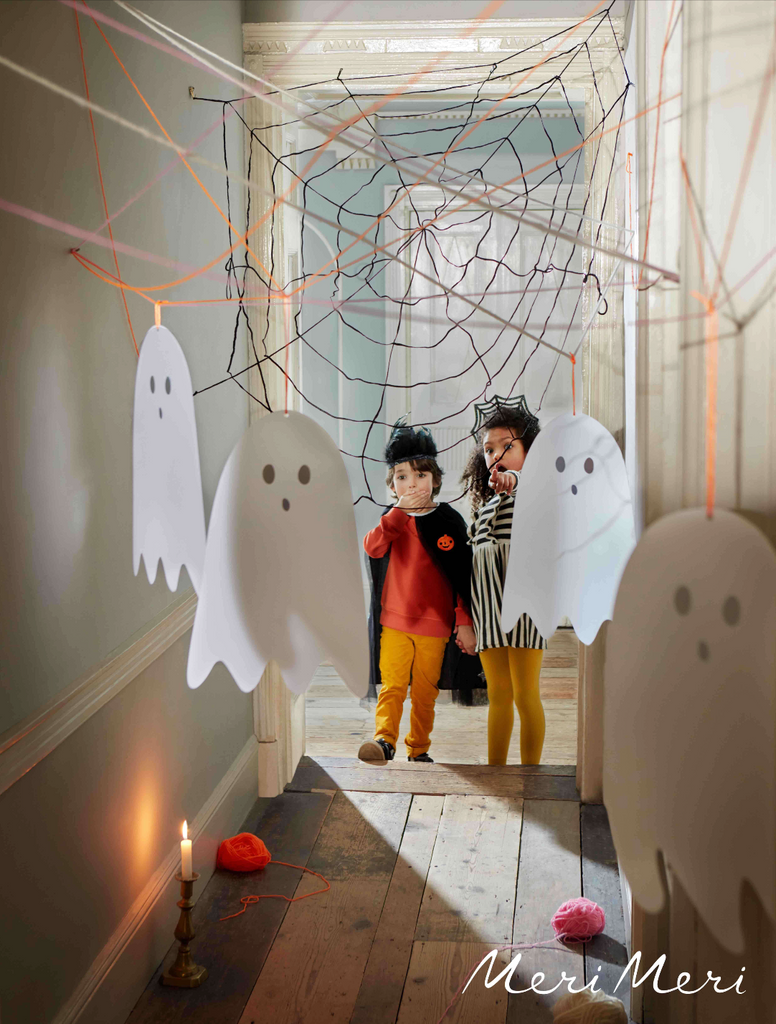 Social Distancing Halloween Ideas with Kids Ghost Hanging Decorations at home