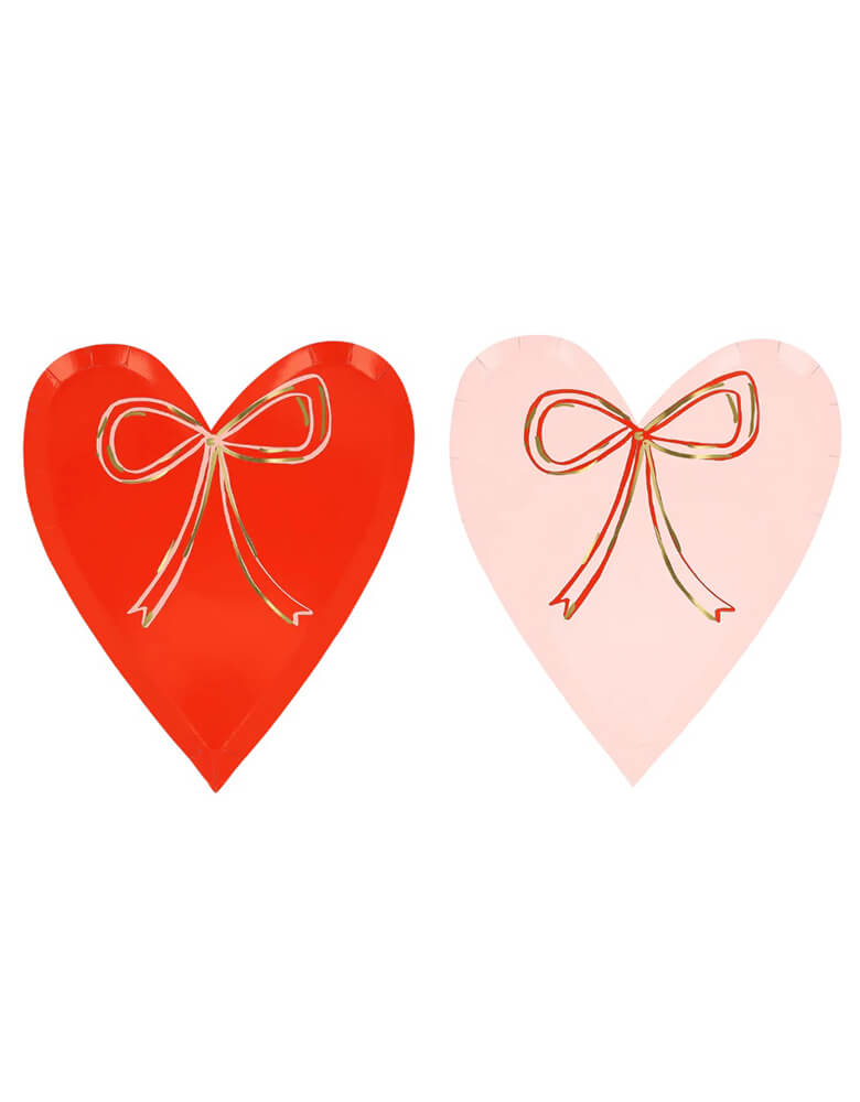 Heart With Bow Plates (Set of 8)