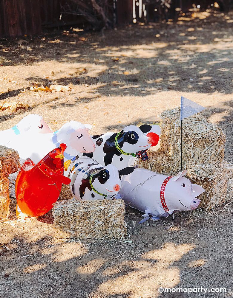 “Holy Cow I’m ONE!” Farm Themed First Birthday Party Ideas by Momo Party_Farm Animal Walking Balloons