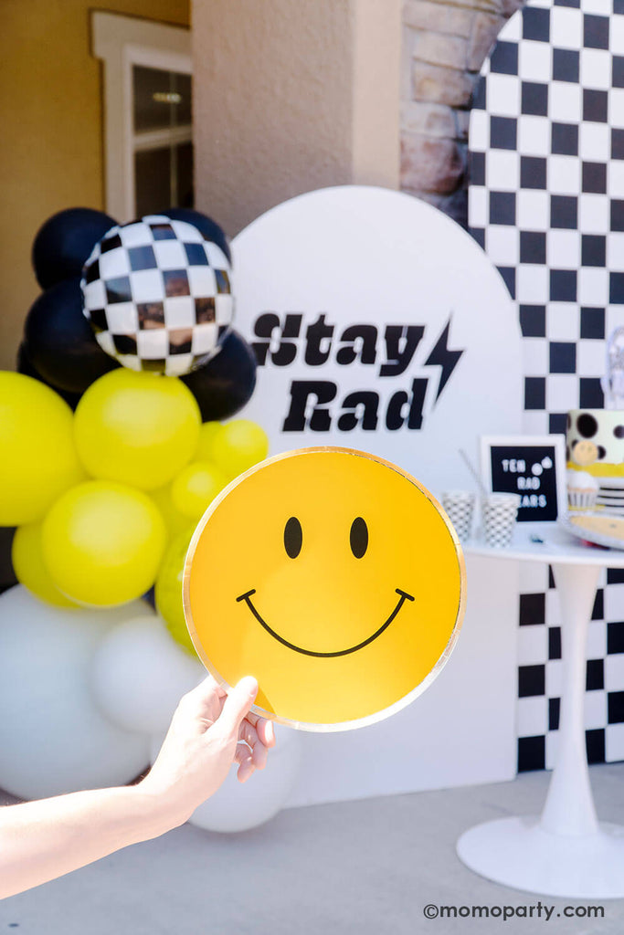 Kid's-Cool-Dude-Party-_Balloon-Backdrop-&-Tableware_One-Happy-Dude-First-Birthday-Party-Ideas_Ten-Rad-Years-10th-Birthday-Party-Ideas_by-Momo-Party