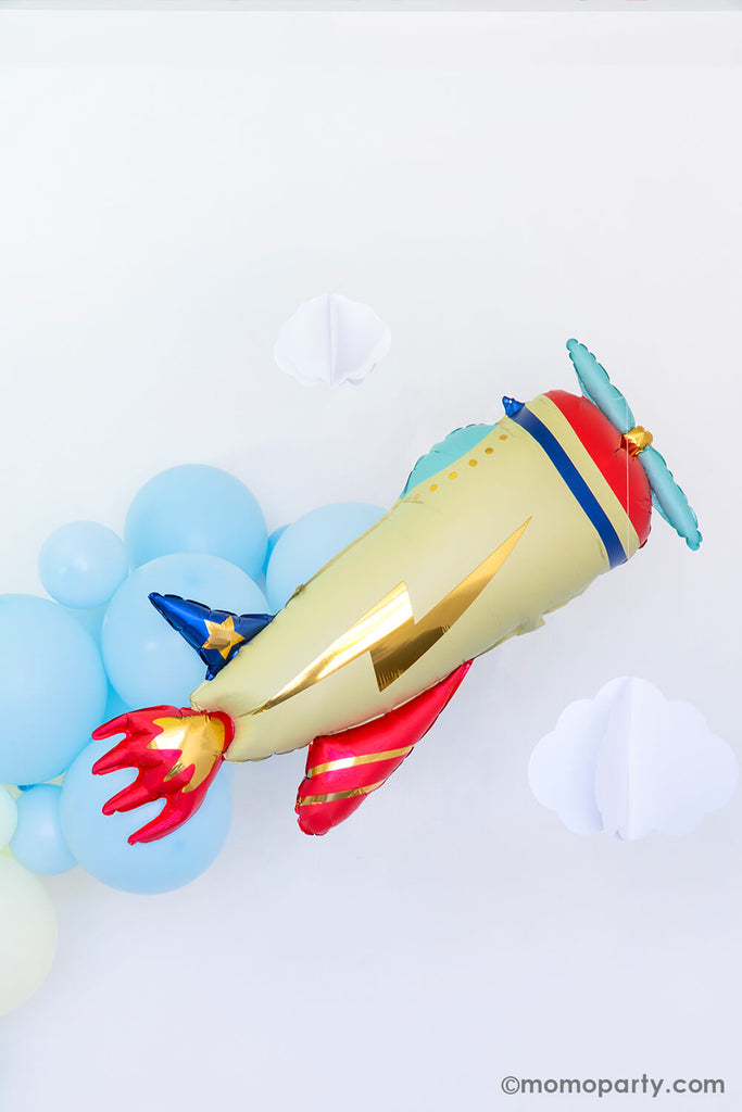 Kids Airplane Foil Balloon by Momo Party