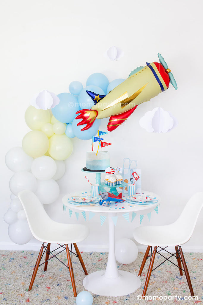 Kids Airplane Party Box Set up by Momo Party