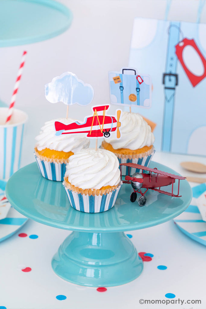 Kids Airplane Party Cupcake Toppers by Momo Party