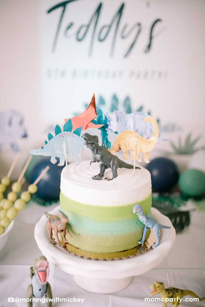 Kids Dinosaur First Birthday Party Ideas Birthday Cake by Momo Party