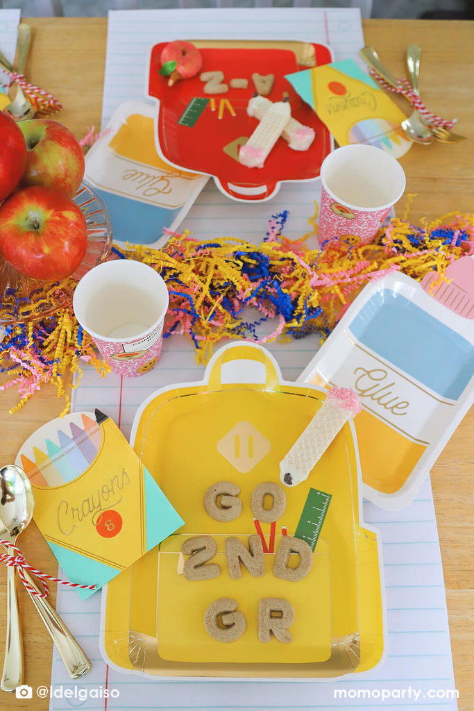 Back to school table setting ideas personalized place Setting by Momo Party