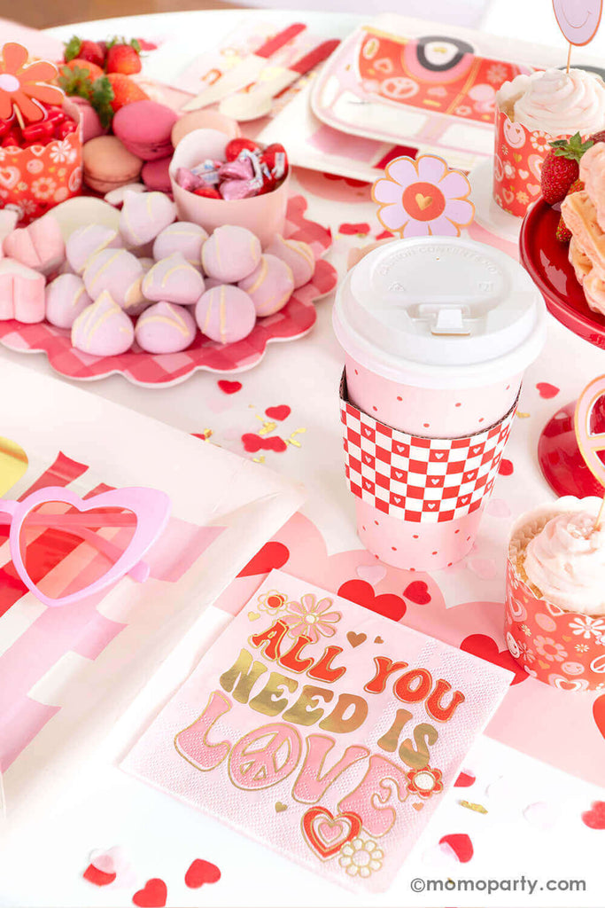 Momo-Party_Groovey-Valentine's-Day-Party_Retro Table Setting Ideas_All You Need is Love Napkins