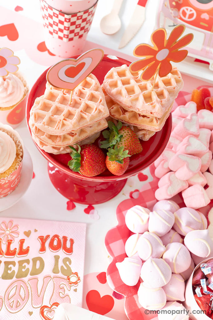 Momo-Party_Groovey-Valentine's-Day-Party_Treat and Snack Ideas_Heart Shaped waffles