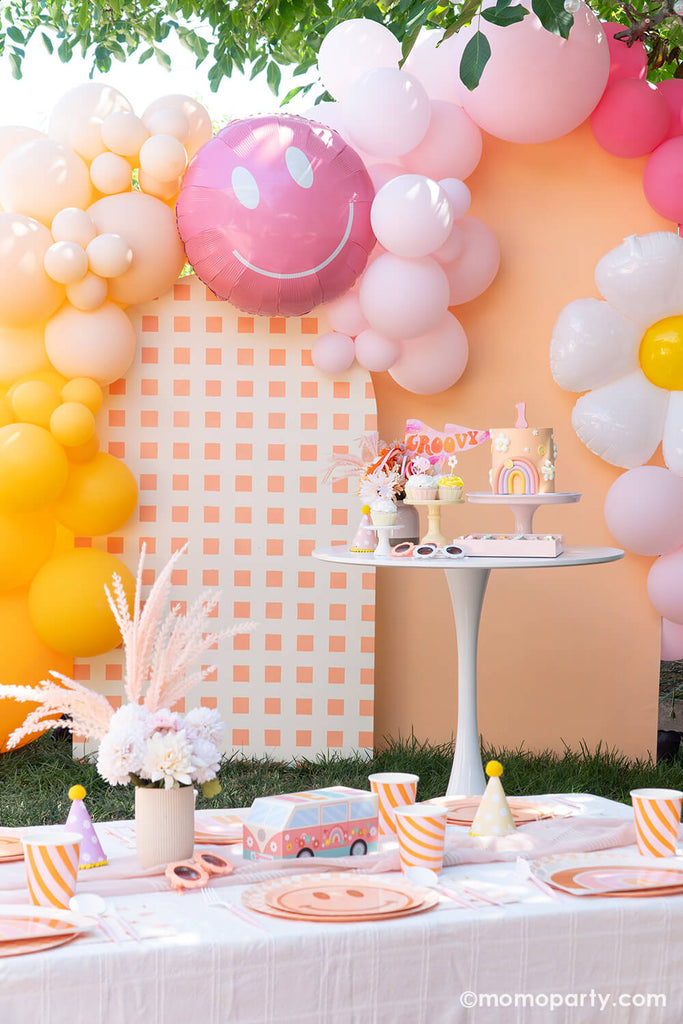 Momo-Party_One-Groovy-Baby_Girls' First-Birthday-Party_Backdrop