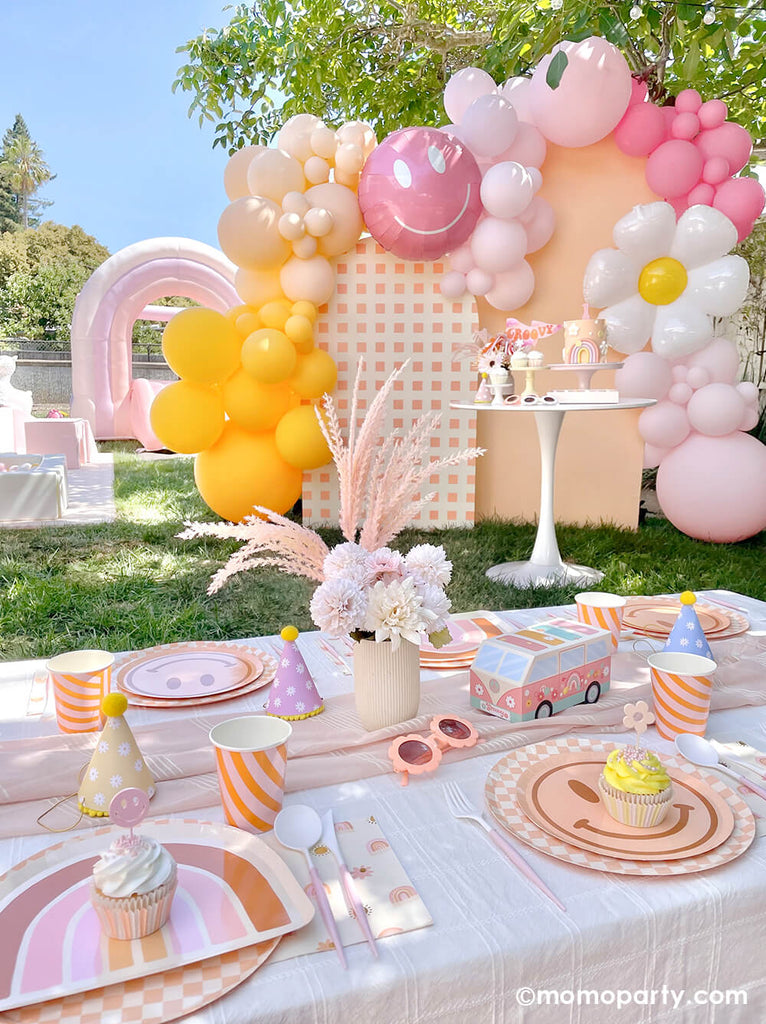 Momo-Party_One-Groovy-Baby Girl's_First-Birthday-Party_Set-Up