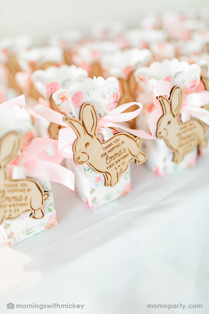 Momo Party_Baby girl's first birthday party bunny floral Party favors