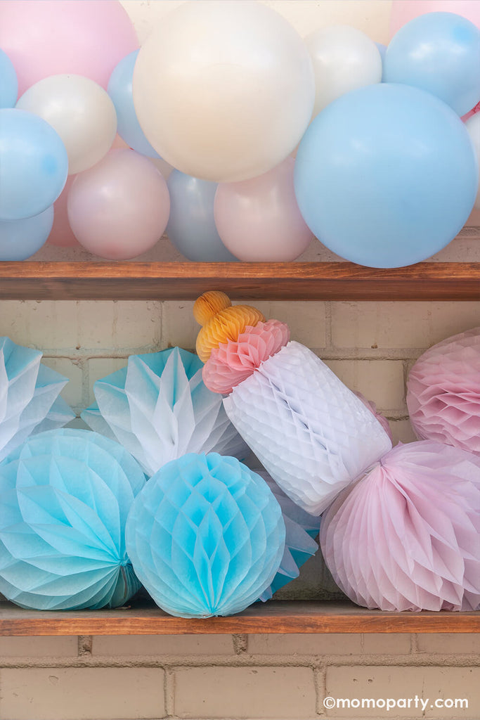 Momo Party_Gender-Reveal_Backdrop wall honeycomb decorations