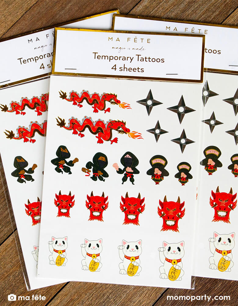 Ninja-Temporary-Tattoos-set