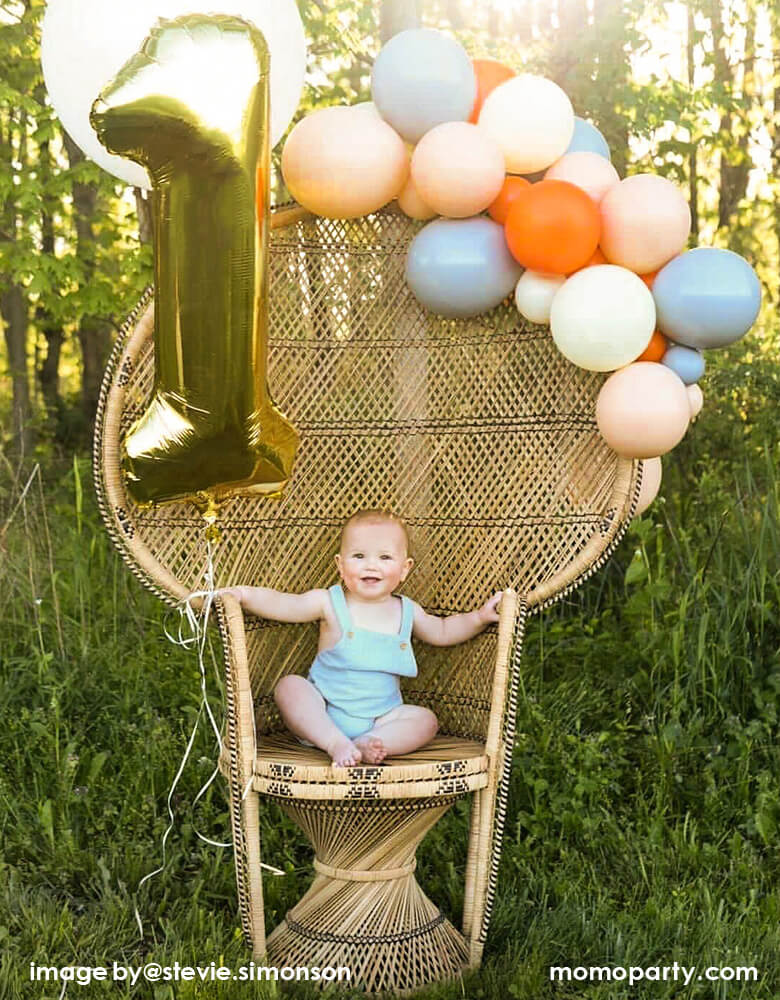 “ONE Happy Camper” Camping Themed First Birthday_Momo Party_Baby Boy Number One Balloon