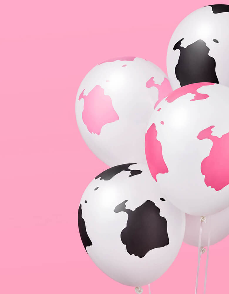 Pink Cow Print Latex Balloon Mix