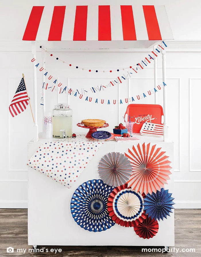 Stars-and-Stripes-Ticker-Tape-Mini-Banner-Set_Dessert Cart Decoration_Momo Party