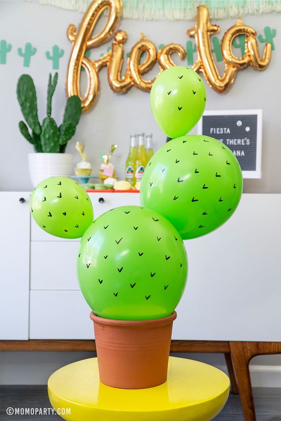 Taco Twosday 2nd Birthday Party Ideas Cactus Balloons 