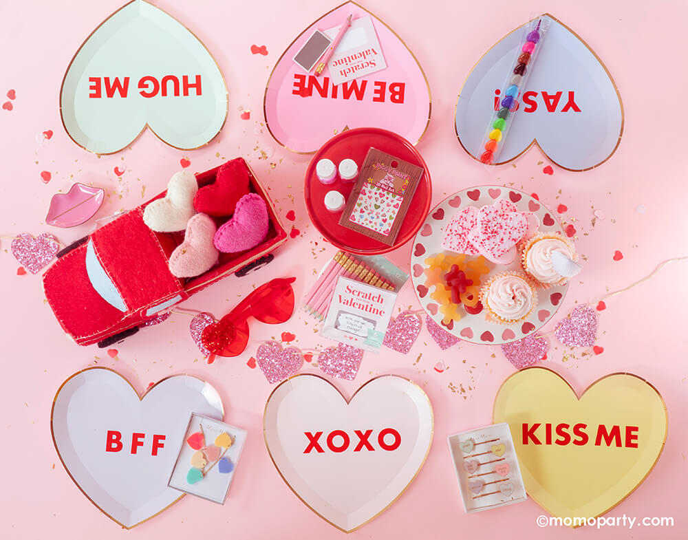 Valentine's Day Decoration Idea Conversation Hearts Backdrop Tutorial by Momo Party