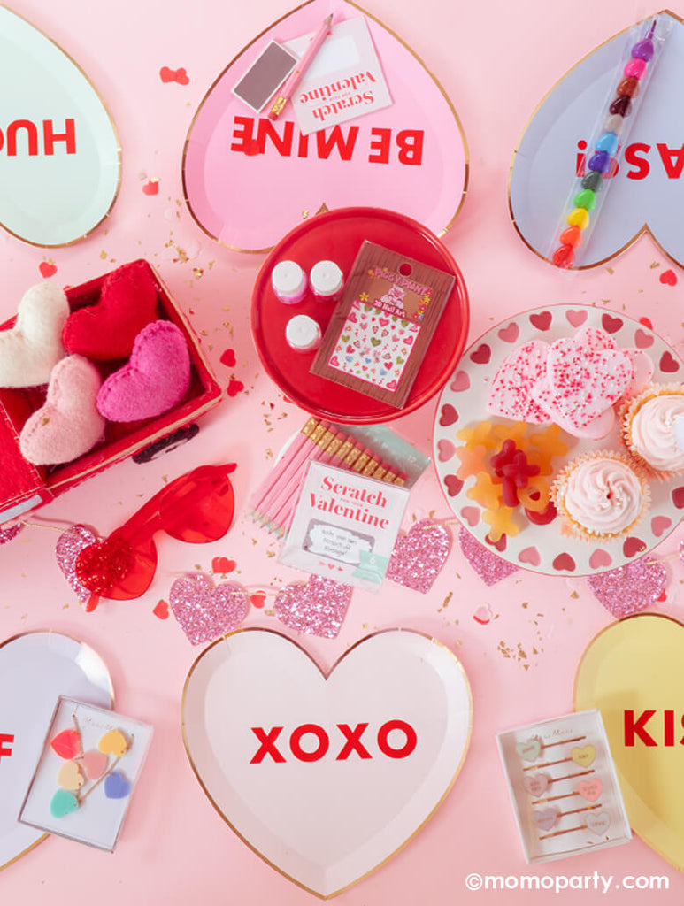Valentine's Day Decorating Ideas Conversation Heart Plates Tablescape