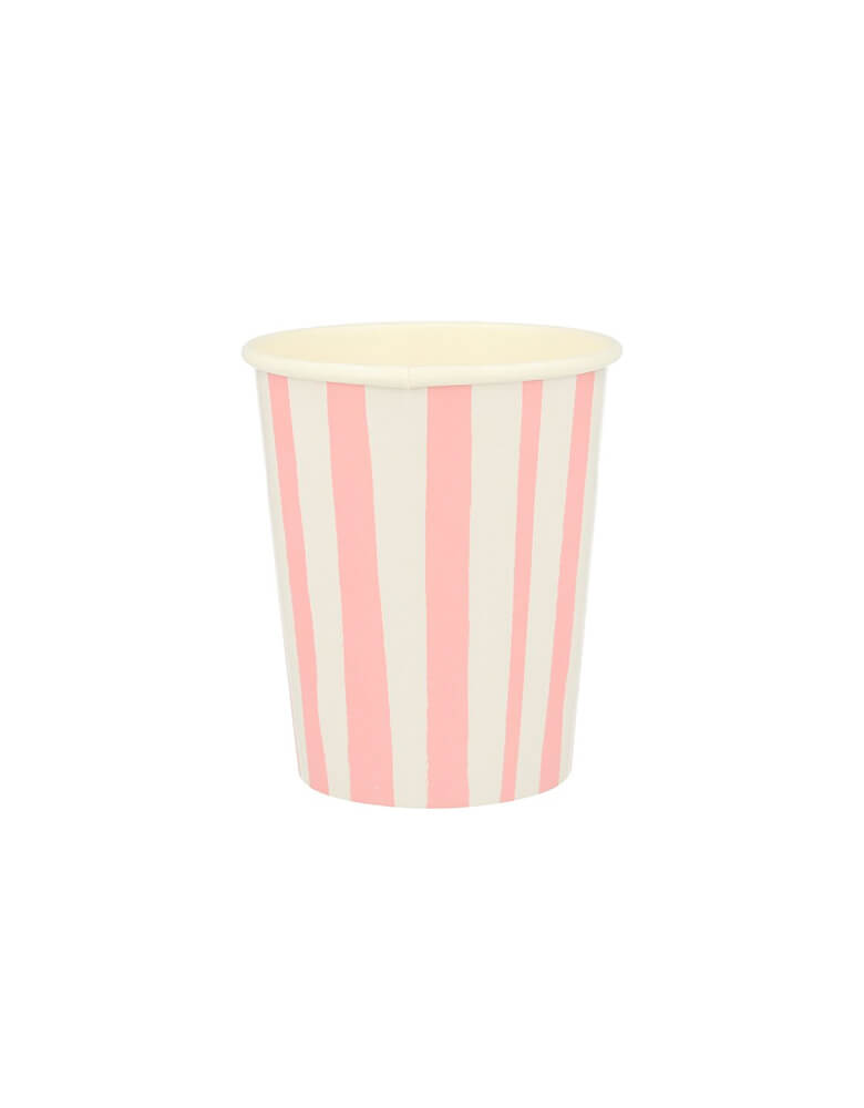 Pink Striped Milkshake Paper Cups Set 16oz / 450ml