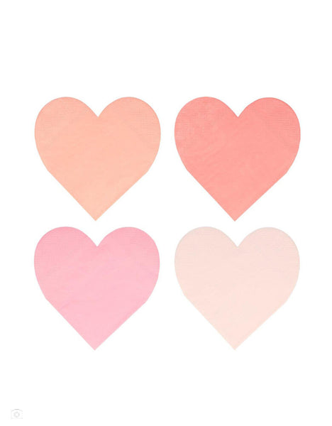 Pink Tone Small Heart Napkins (Set of 20) – Momo Party